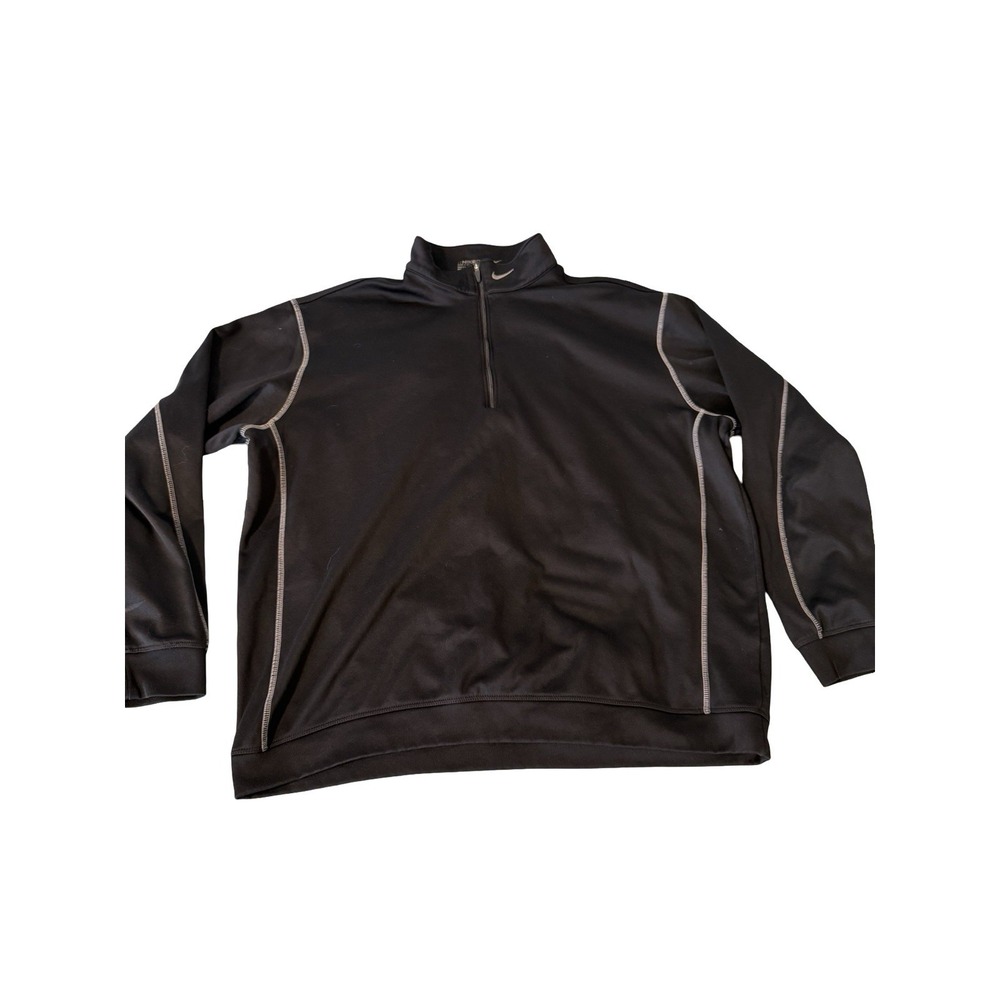 NIKE GOLF Men's Sz XL Tour Performance Therma-Fit Black 1/4-Zip Pullover Sweater